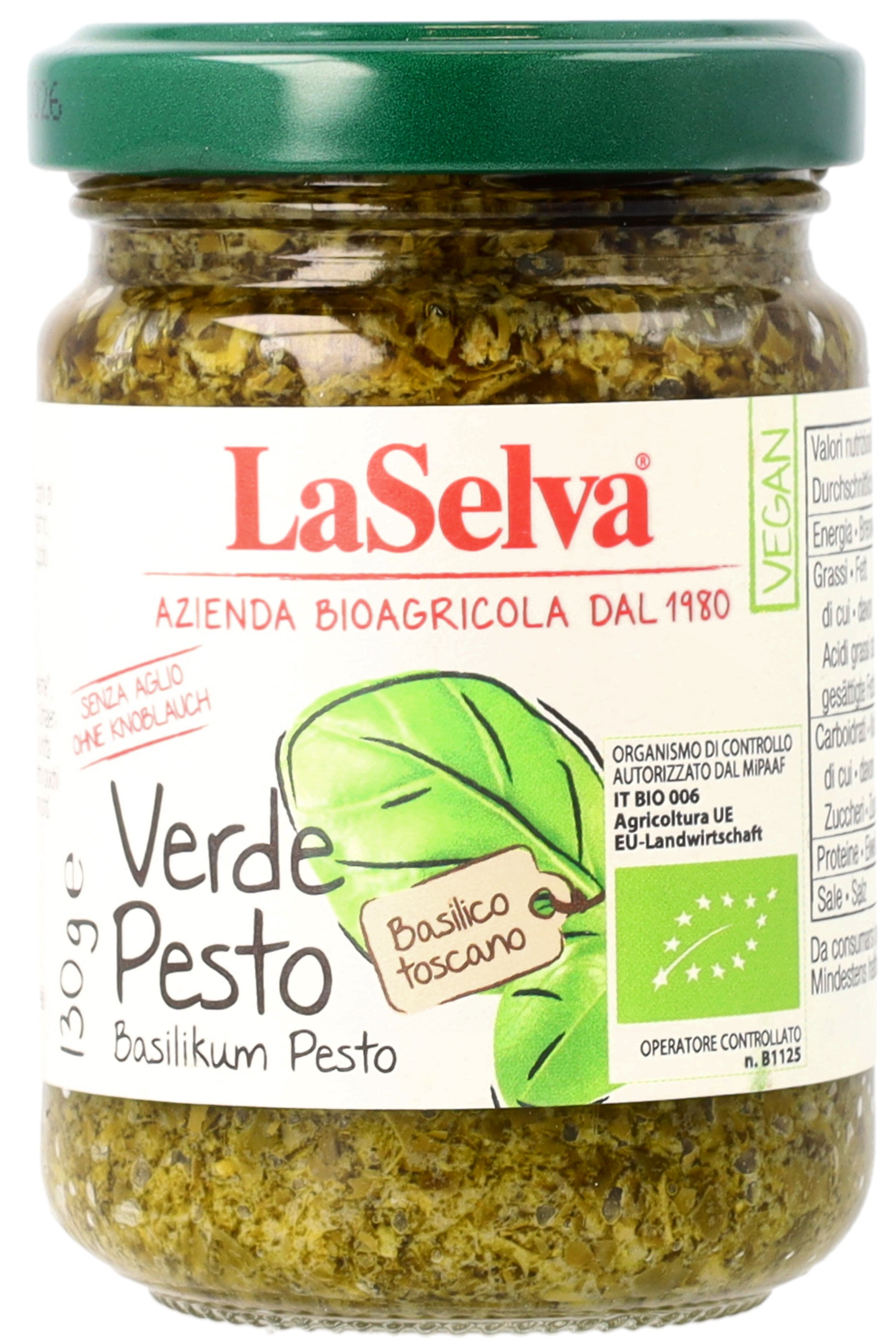 La Selva Verde Basilikum Pesto mild ohne Knoblauch