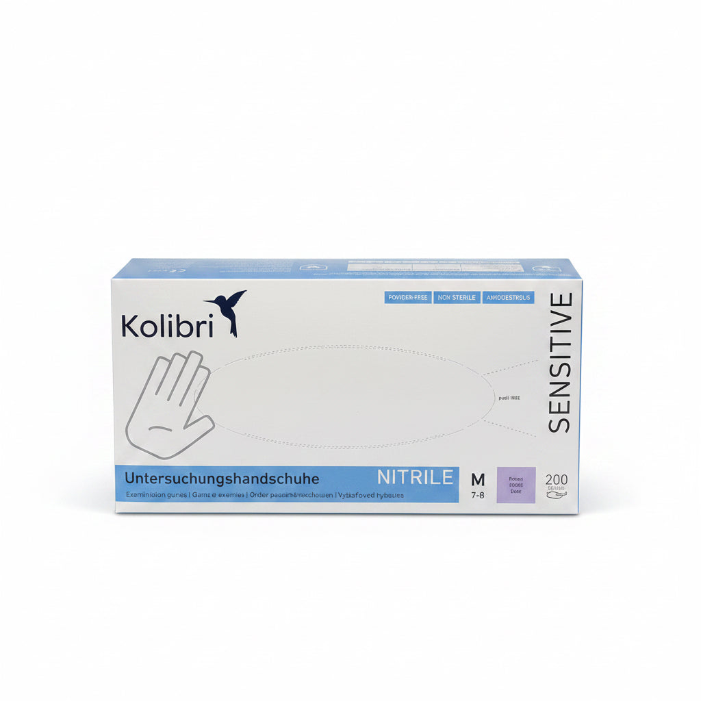 Kolibri Sensitive Nitrilhandschuhe M (puderfrei)