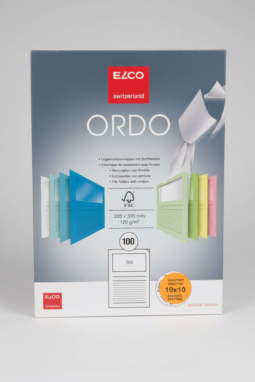 Sichtmappen ELCO A4 120g farbig sortiert